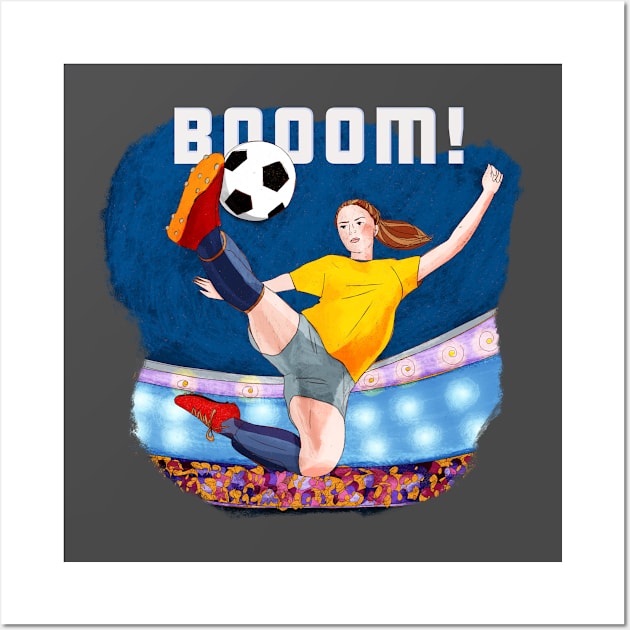 Booom! Soccer girl Wall Art by SW10 - Soccer Art